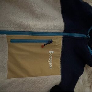 Cotopaxi Kids Puffer Jacket - Navy and Tan